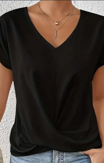 Women's Knot V-Neck Short-Sleeve T-Shirt