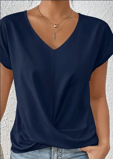 Women's Knot V-Neck Short-Sleeve T-Shirt