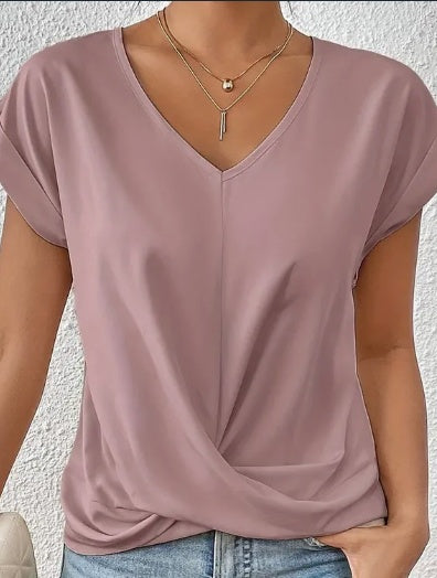 Women's Knot V-Neck Short-Sleeve T-Shirt
