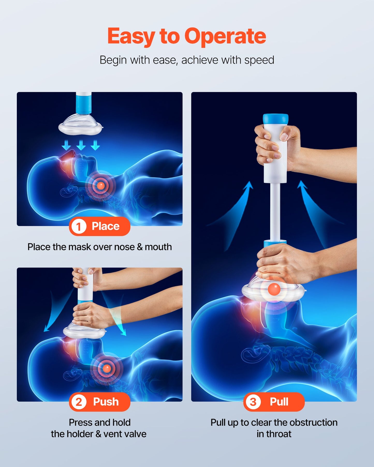Portable Anti-Choking Suction Device with 4 Masks