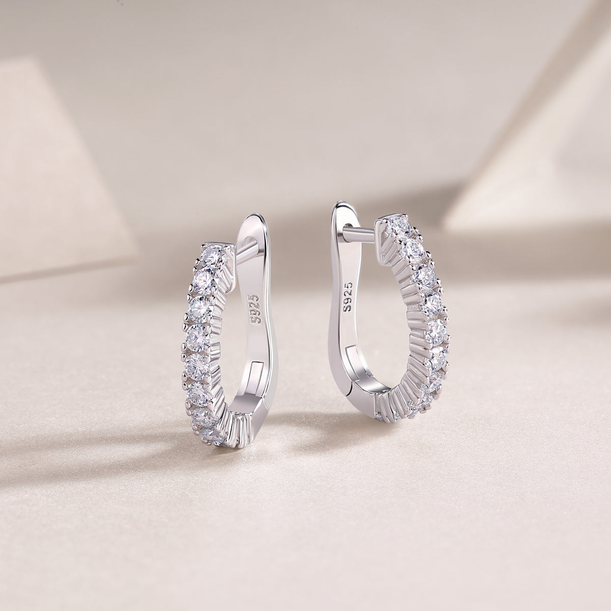 Moissanite Diamond Stud Earrings in S925 Silver